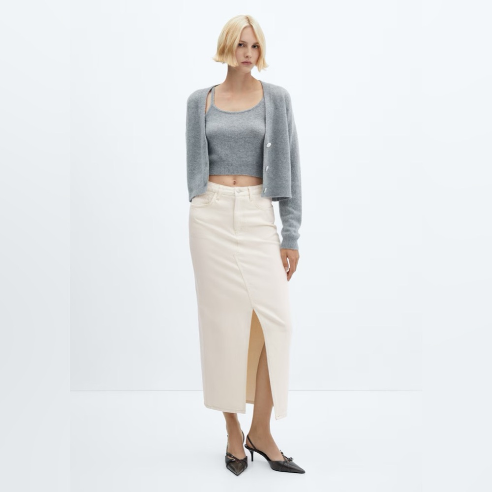 BRAND NEW Mango Slit Skirt Long Maxi Denim